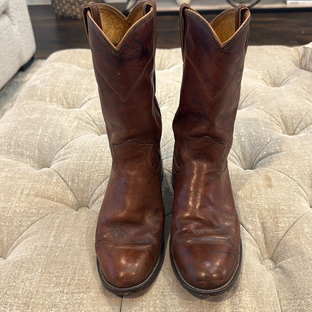 Justin Boots Brown Leather Western Ankle Boots